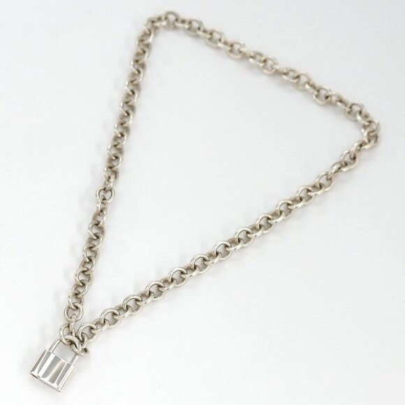 Tiffany & Co. 1837 Padlock Lock Chain Necklace 16" Silver 925 Auth w/Bag #8951 - Picture 4 of 7